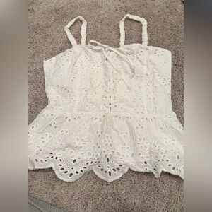 Cupcakes and cashmere white lace top